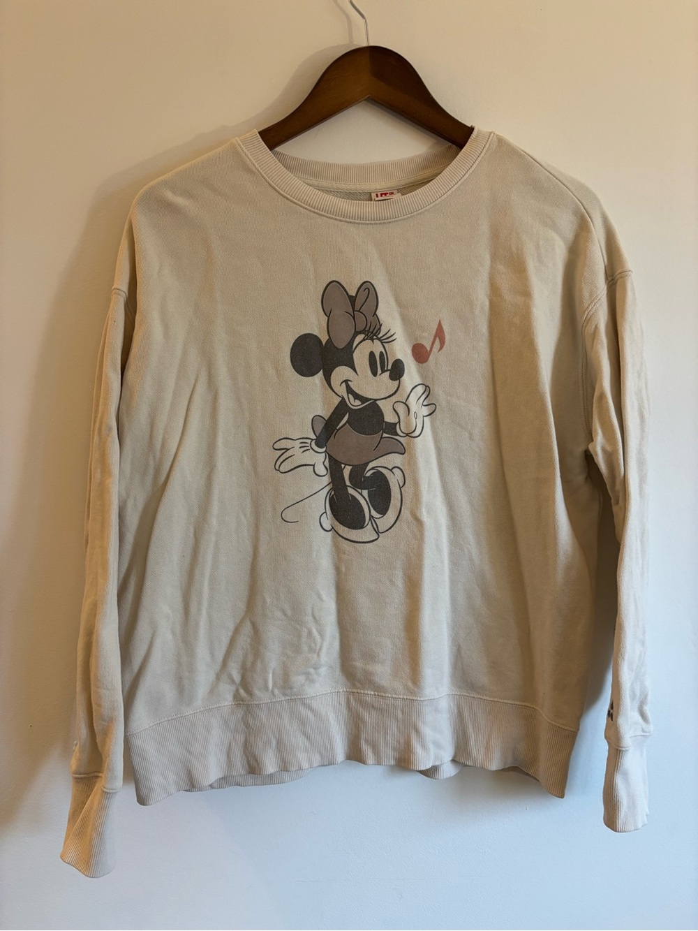 Disney Cream Minnie Mouse Graphic Crewneck Sweater